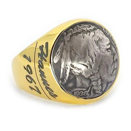 Münzring USA 5 Cent Buffalo Nickel 1913-1938 Indianer Edelstahl • Personalisierbar