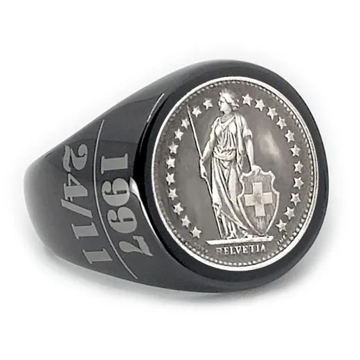Münzring Schweiz 1/2 Franken 1875-1967 Silber 835 Helvetia Edelstahl • Personalisierbar