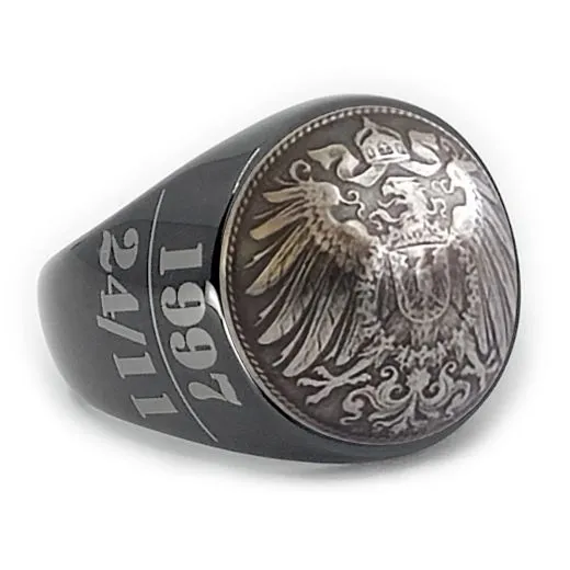 Münzring Kaiserreich 10 Pfennig 1890-1916 Reichsadler Edelstahl • Personalisierbar