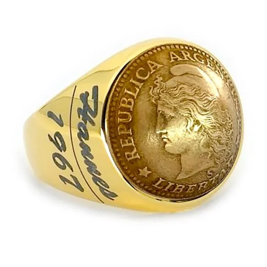 Münzring Argentinien 50 Centavos 1970-1976 Phrygische Mütze Edelstahl • Personalisierbar