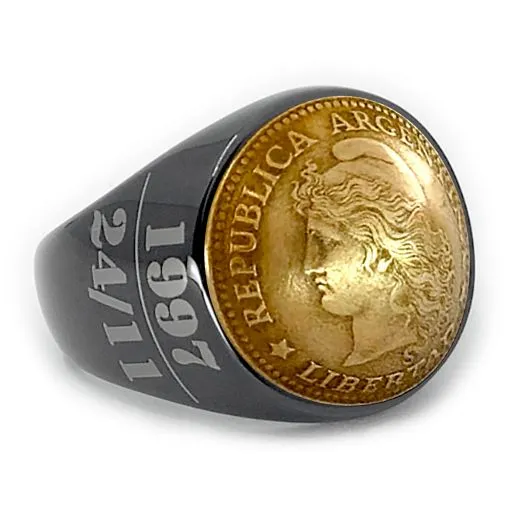 Münzring Argentinien 50 Centavos 1970-1976 Phrygische Mütze Edelstahl • Personalisierbar