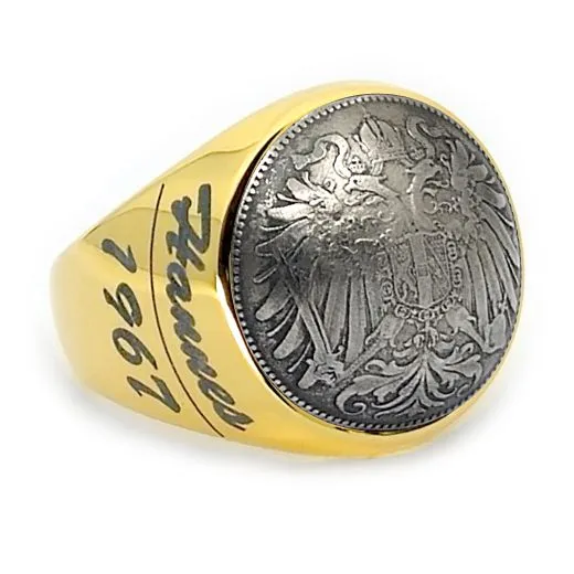 Münzring Österreich 20 Heller 1892-1914 Staatswappen Edelstahl • Personalisierbar