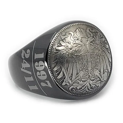 Münzring Österreich 20 Heller 1892-1914 Staatswappen Edelstahl • Personalisierbar