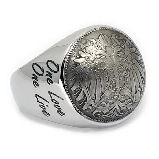 Münzring Österreich 20 Heller 1892-1914 Staatswappen Edelstahl • Personalisierbar