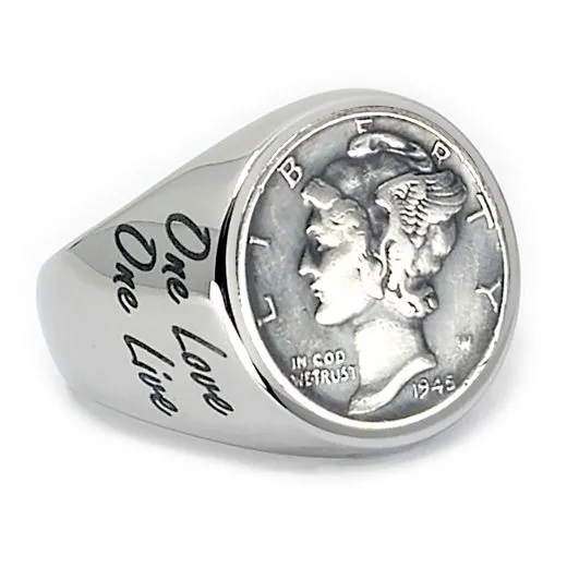 Münze: Dime Mercury USA / Silber 900 Prägejahr: 1916-1945 Motiv: Brustbild der Liberty und Schriftzug LIBERTY und IN.GOD WE.TRUST.