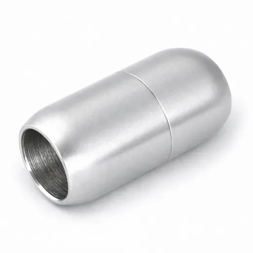 Magnetverschluss Edelstahl für Schnüre Ø 6,0 mm • Silber matt