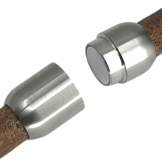 Magnetverschluss aus Edelstahl für Schnüre Ø 6,0 mm, silber matt