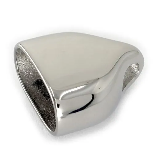 Doppelendkappe Edelstahl für Schlüsselanhänger Innen 10 x 20 mm