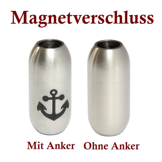 Segeltau Armband Ø 8 mm mit Edelstahl Magnetverschluss in Naturhanf Optik • optional mit Anker Gravur