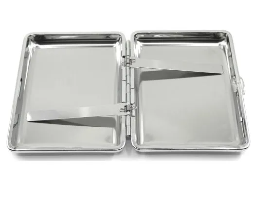 Zigarettenetui mit Gravur für 16 Zigaretten WUNSCHTEXT • Silber gebürstet • Diamantgravur