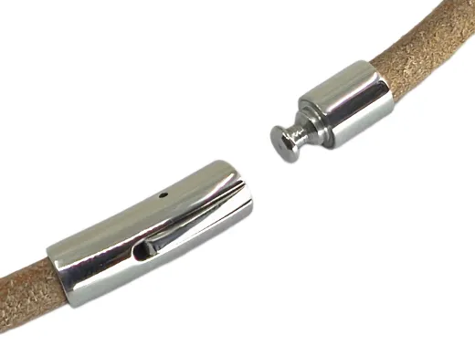 Bajonettverschluss aus Edelstahl für Schnüre Ø 6,0 mm 30 × 7 mm, Farbton silber glänzend
