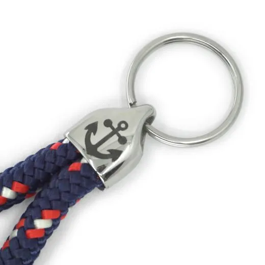 Schlüsselanhänger aus 6 mm Segeltau mit Edelstahl Verbinder • Viele Farben und Größen verfügbar