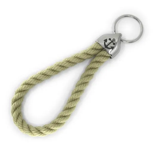 Robuster Schlüsselanhänger aus Tauwerk mit Edelstahl-Verbinder, ideal für den Alltag