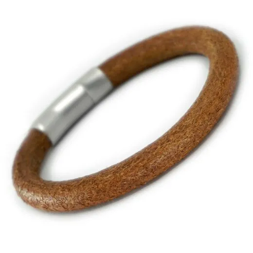 Lederarmband Ø 8 mm • mit Bajonettverschluss aus mattiertem Edelstahl • Lederriemen farblich wählbar