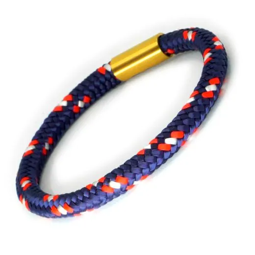 Handgemachtes Armband aus Segeltau mit Magnetverschluss aus Edelstahl