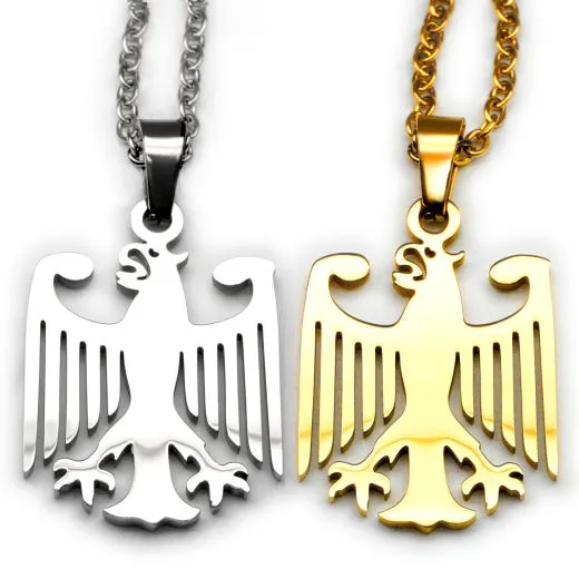 Edelstahl Anhänger Bundesadler 24 x 20 mm • Inklusive Kette 45 / 50 cm