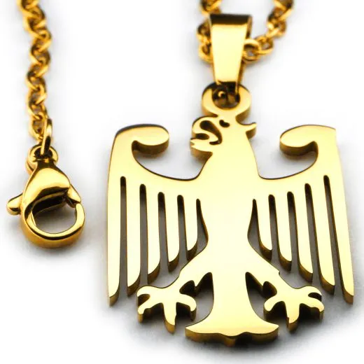 Anhänger Deutscher Adler Inklusive Edelstahl Kette mit Karabinerverschuss