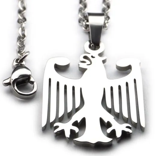 Anhänger Deutscher Adler Inklusive Edelstahl Kette mit Karabinerverschuss