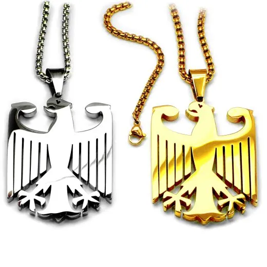 Edelstahl Anhänger Bundesadler XXL 52 x 40 mm • Inklusive Kette 60 cm
