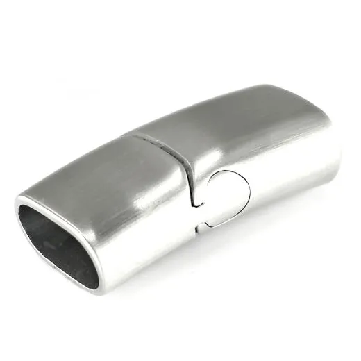 Magnetverschluss Edelstahl für Schnüre 2 x Ø 4,0 mm • Silber matt