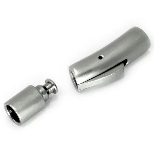 Bajonettverschluss Edelstahl für Schnüre Ø 5,0 mm 30 x 7 mm • Silber matt