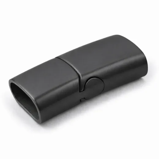 Magnetverschluss Edelstahl für Schnüre 2 x Ø 4,0 mm • Schwarz matt