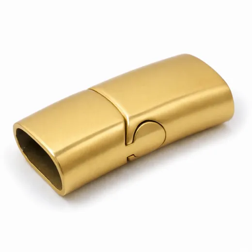 Magnetverschluss Edelstahl für Schnüre 2 x Ø 6,0 mm • Gold matt