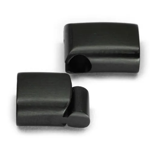 Magnetverschluss Edelstahl für Schnüre 2 x Ø 6,0 mm • Schwarz matt