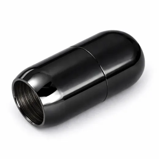 Magnetverschluss Edelstahl für Schnüre Ø 6,0 mm • Schwarz glänzend