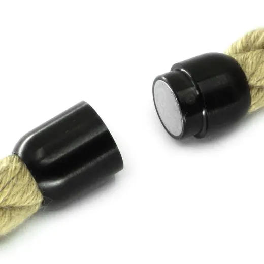 Magnetverschluss Edelstahl für Schnüre Ø 4,0 mm • Schwarz matt