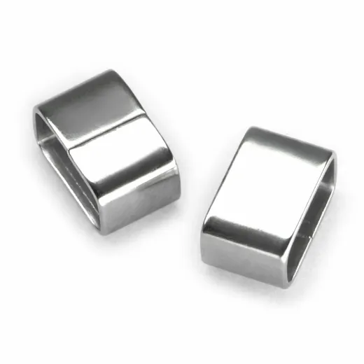 Spacer - Zwischenstück aus Edelstahl für Schnüre 2 x Ø 4,0 mm • Silber glänzend personalisierbar