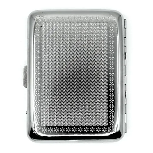 Zigarettenetui mit Gravur für 14 Zigaretten INITIALEN • Chrom • Diamantgravur