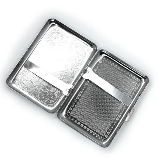 Zigarettenetui mit Gravur für 14 Zigaretten INITIALEN • Chrom • Diamantgravur