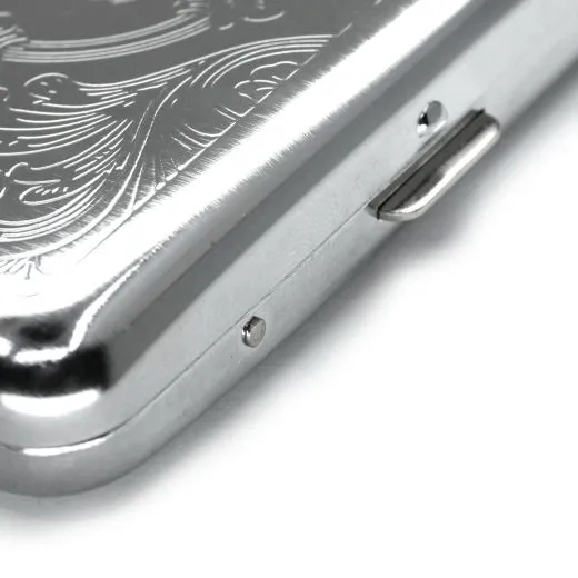 Zigarettenetui mit Gravur für 14 Zigaretten INITIALEN • Chrom • Diamantgravur