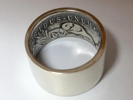 Münzring USA Morgan Dollar Silber 900er gebürstet Größe 60 bis 74