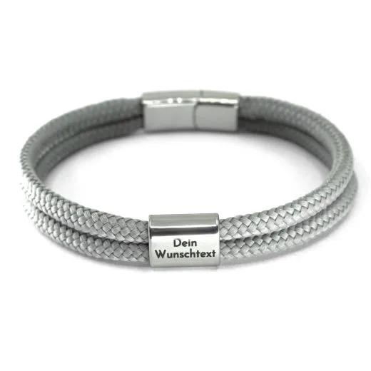 Segeltau Armband 2 x Ø 4 mm mit Edelstahl Magnet-Schiebeverschluss • Personalisierbar, Farbauswahl
