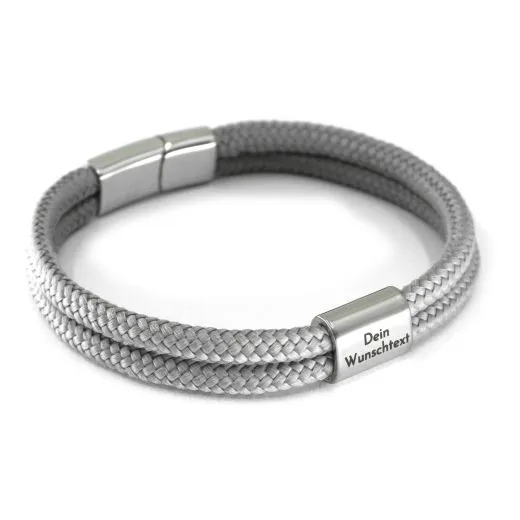 Segeltau Armband 2 x Ø 4 mm mit Edelstahl Magnet-Schiebeverschluss • Personalisierbar, Farbauswahl