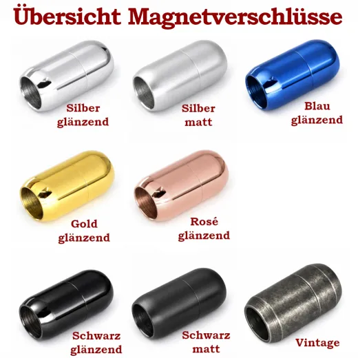 Segeltau-Armband Ø 8 mm mit Edelstahl-Magnetverschluss und Beads » Personalisierbar, Farbauswahl – Ansicht 7