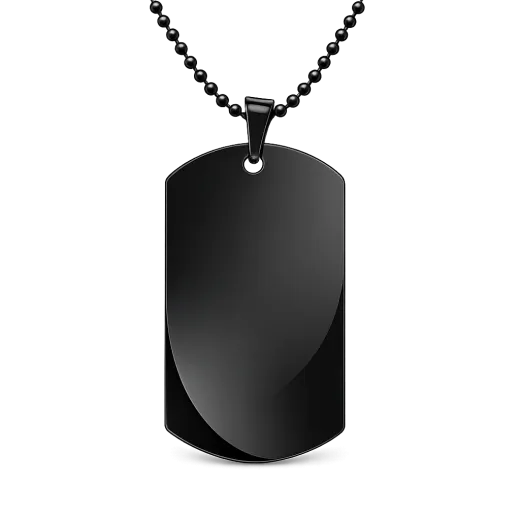 Anhänger Rohling Edelstahl Dog Tag 24x40 mm • Personalisierbar, Farbton Schwarz