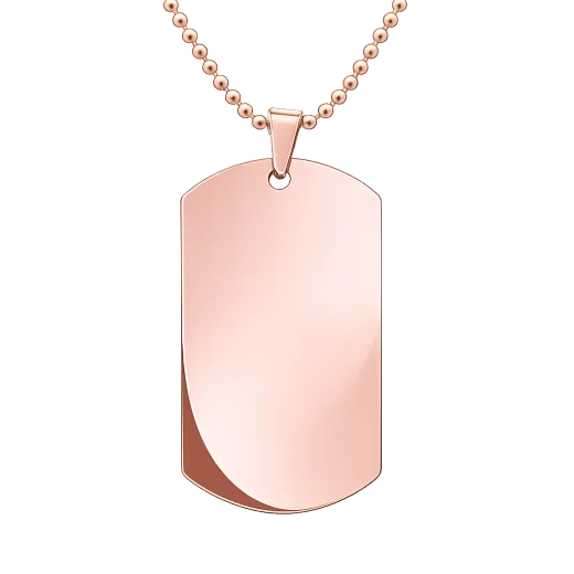 Anhänger Rohling Edelstahl Dog Tag 24x40 mm • Personalisierbar, Farbton Rosé