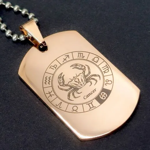 Anhänger Rohling Edelstahl Dog Tag 24x40 mm • Personalisierbar, Farbton Rosé