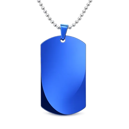 Anhänger Rohling Edelstahl Dog Tag 24x40 mm • Personalisierbar, Farbton Blau