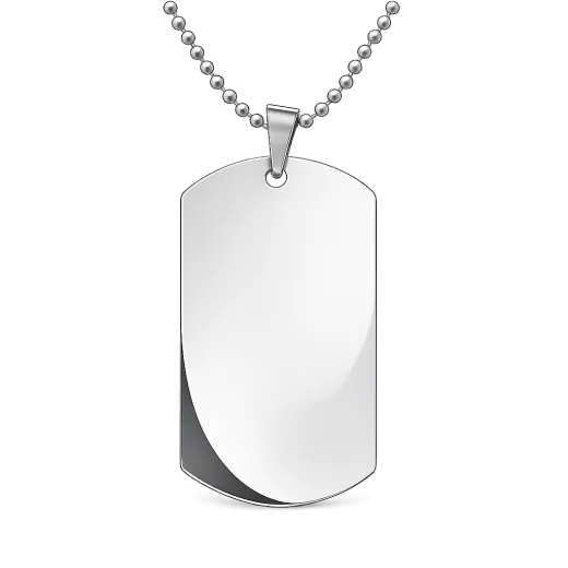 Anhänger Rohling Edelstahl Dog Tag 28x50 mm • Personalisierbar, Farbton Silber