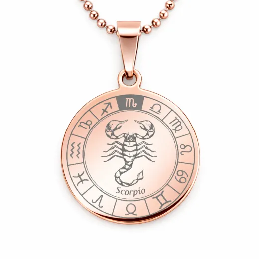 Anhänger Rohling Edelstahl Rund 25 mm • Personalisierbar, Farbton Rosé