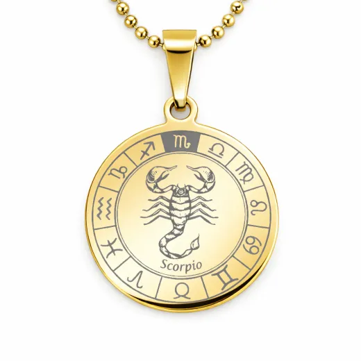 Anhänger Rohling Edelstahl Rund 25 mm • Personalisierbar, Farbton Gold