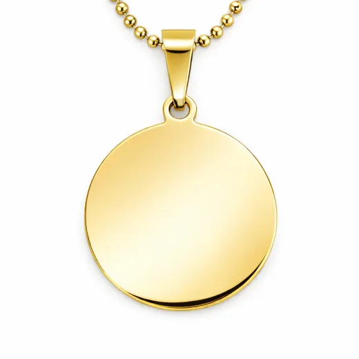 Anhänger Rohling Edelstahl Rund 30 mm • Personalisierbar, Farbton Gold