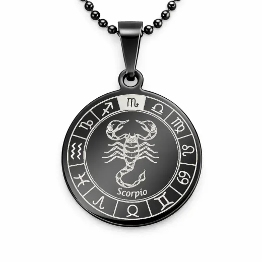 Anhänger Rohling Edelstahl Rund 30 mm • Personalisierbar, Farbton Schwarz