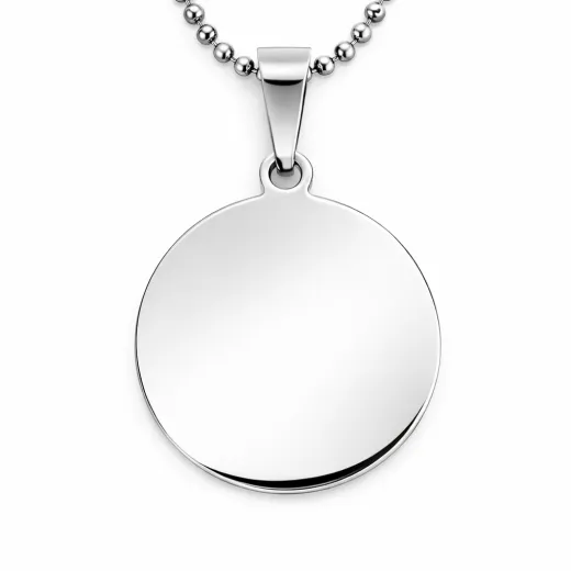 Anhänger Rohling Edelstahl Rund 30 mm • Personalisierbar, Farbton Silber