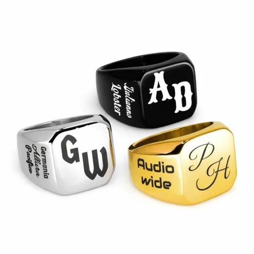 Siegelring aus Edelstahl mit Gravur – Persönlich. Zeitlos. Stilvoll. In Silber, Schwarz & Gold.