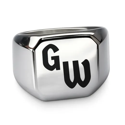 Siegelring Edelstahl mit Monogramm Lasergravur 16x16 mm • Personalisierbar